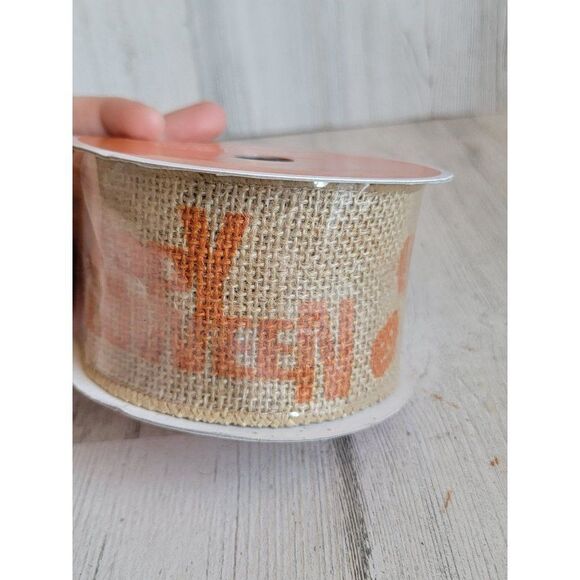 Happy Halloween burlap ribbon string pumpkin prop decor - Picture 4 of 7